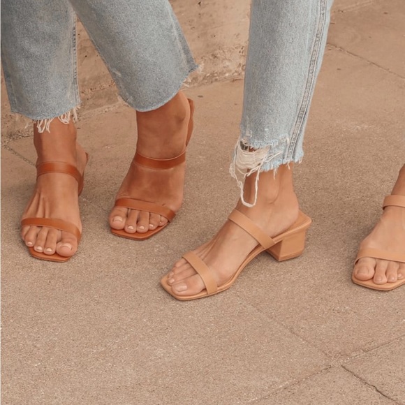 Lulus Fallyn Naked Hazelnut Mules - Picture 1 of 6